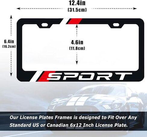 2PCS Matte Black License Plate Frames Compatible with Ford Raptor R,Solid Metal License Plate Holder, 2 Holes and Screws Fits Standard Vehicles 12.2 X 6 in in Kuwait