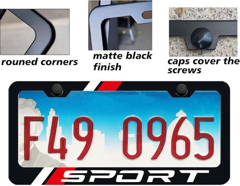 2PCS Matte Black License Plate Frames Compatible with Ford Raptor R,Solid Metal License Plate Holder, 2 Holes and Screws Fits Standard Vehicles 12.2 X 6 in in Kuwait