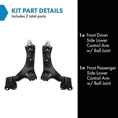 TRQ Front Lower Control Arm with Ball Joint Set Compatible with 2010-2017 Volvo XC60 in Saudi Arabia