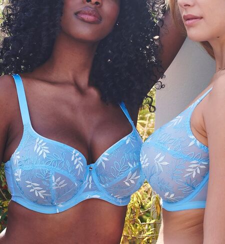 Panache Tango Balcony Bra for Women – Wired, Non-Padded Full Cup Support with Leaf Embroidery in Kuwait