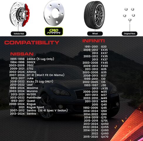 CustomAdeonly 5x114.3 فواصل العجلات لـ 370Z 350Z 240SX 300ZX GTR MURANO MAXIMA SENTRA (2PCS 10MM) in Kuwait