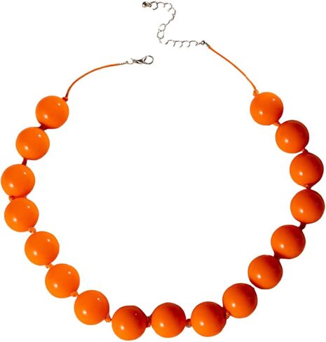 Bohemian Colorful Acrylic Round Beaded Choker Necklaces Handmade Adjustable Resin Beads Clavicle Rope Necklace for Women Men Ethnic Costume Party Vacation Jewelry Gifts in Saudi Arabia
