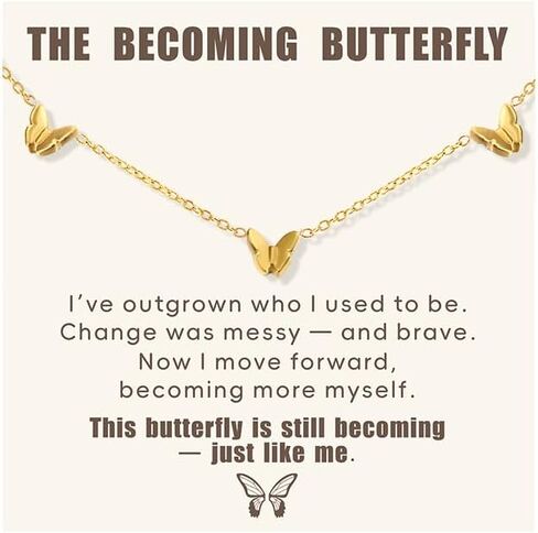 Heart Gold Necklace for Women 18K Gold Plated Stainless Steel Dainty Butterfly Choker Necklace Non Tarnish Meaningful Jewelry for Her Sister Best Friend or Yourself in Kuwait