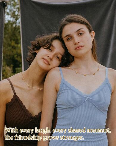 Heart Gold Necklace for Women 18K Gold Plated Stainless Steel Dainty Butterfly Choker Necklace Non Tarnish Meaningful Jewelry for Her Sister Best Friend or Yourself in Kuwait