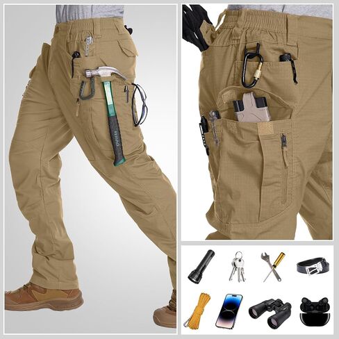 Jessie Kidden Men's Flex Stretch Tactical Pants, Water Resistant Ripstop Cargo Pants Lightweight BDU Outdoor Work Hiking in Kuwait