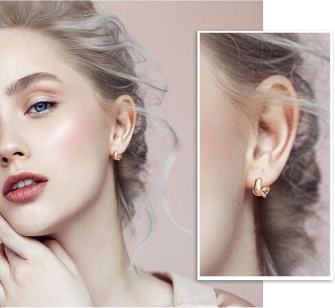 Chunky Gold Hoop Earrings for Women, 14K Gold/Silver Plated Statement Geometric Drop Dangle Earrings Trendy Knot Stud Hypoallergenic Fashionable Gift for Women in Kuwait