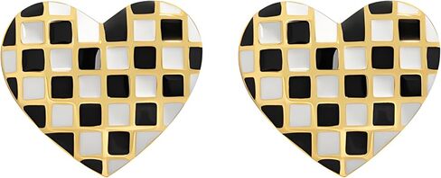 فقط Jump Chick Small Hoop Cratilage أقراط للنساء بالأبيض والأسود قلب الأذواق الأقراط في أقراط القلب أبيض أبيض أغطية الأركان الهدايا للمجوهرات المجوهرات in Kuwait
