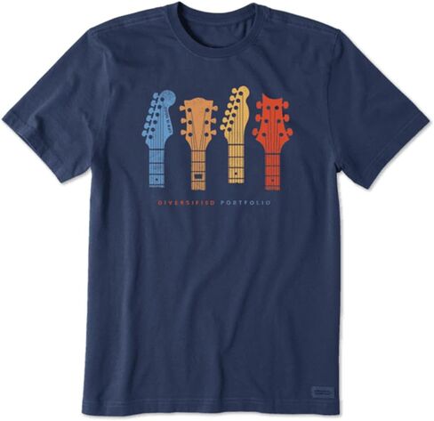 Life is Good Men's Crusher Tee Diversified Portfolio Guitars, Darkest Blue in Saudi Arabia