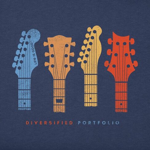 Life is Good Men's Crusher Tee Diversified Portfolio Guitars, Darkest Blue in Saudi Arabia
