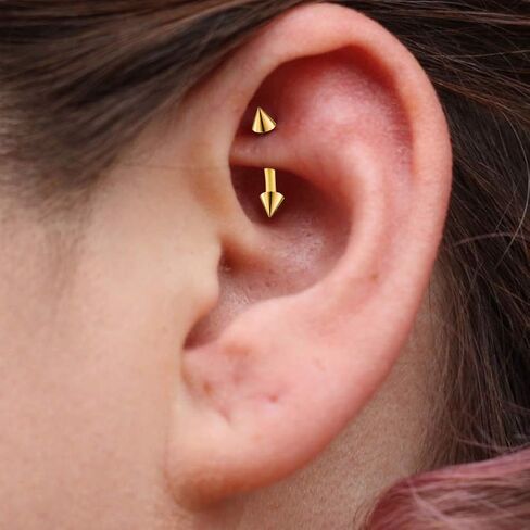 AVYRING 16g Rook Piercing Jewelry Gold Silver Eyebrow Rings Curved Barbell Daith Earrings for Women Horseshoe Septum Hoop Helix Earrings Surgical Steel Belly Button Rings Vertical Labret Lip Jewelry in Kuwait