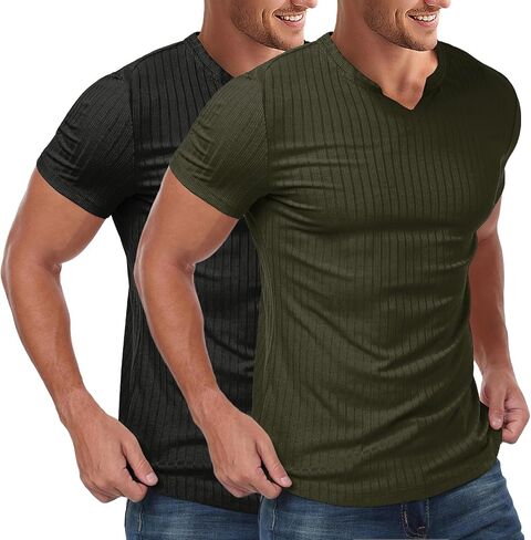 Oymyakon Mens Muscle Slim T Shirts v Neck Short Shirt Shirt Summer Gym Tees الرياضية المحملات الرياضية in Kuwait