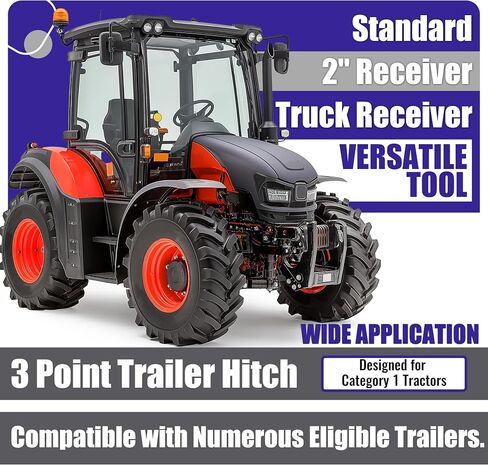 HECASA 3 Point 2 inch Trailer Hitch Receiver Drawbar for Category 1 Tractors in Saudi Arabia