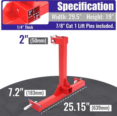 HECASA 3 Point 2 inch Trailer Hitch Receiver Drawbar for Category 1 Tractors in Saudi Arabia