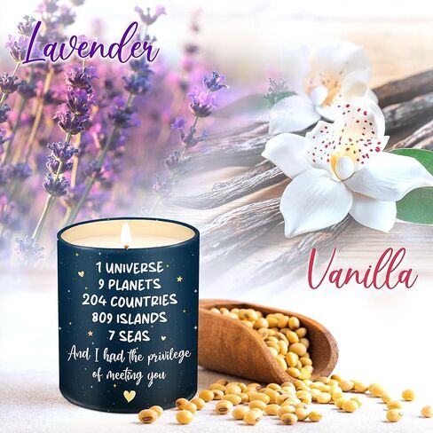 OASSIE Birthday Gifts for Him Her Couple - Long Lasting Vanilla Lavender Candle 10 oz - Anniversary Wedding Gifts for Men Women Boyfriend Girlfriend Husband Wife Friends in Kuwait