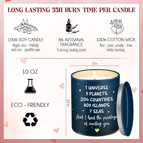 OASSIE Birthday Gifts for Him Her Couple - Long Lasting Vanilla Lavender Candle 10 oz - Anniversary Wedding Gifts for Men Women Boyfriend Girlfriend Husband Wife Friends in Kuwait