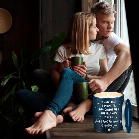 OASSIE Birthday Gifts for Him Her Couple - Long Lasting Vanilla Lavender Candle 10 oz - Anniversary Wedding Gifts for Men Women Boyfriend Girlfriend Husband Wife Friends in Kuwait