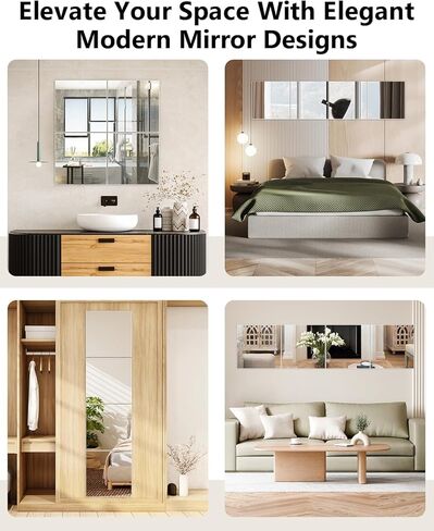 بلاط مرآة الجدار الكامل الطول ، 12 '× 12' 'x 4pcs ، مرآة الجسم الكاملة غير القابلة للكسر لساحات غرفة النوم مرآة مقاومة للتشويش مثبتة على جيم صالة الألعاب الرياضية المنزلية in Kuwait