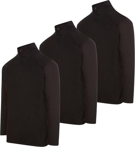 Daresay Men's Dri-Fit Quarity Zip Long Sleeve Moisture Wicking Pullover ، Teatic Quick Dry Tees 3-Pack (حتى 3XL) in Kuwait