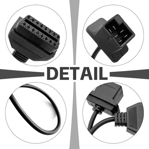Adapter Fit for OBD1 to OBD2 6pin to 16pin Diagnostic Scanner Convertor Adapter Vehicle 6 Pin Connector Compatible with Je-ep, Chrysler, Dodge in Saudi Arabia