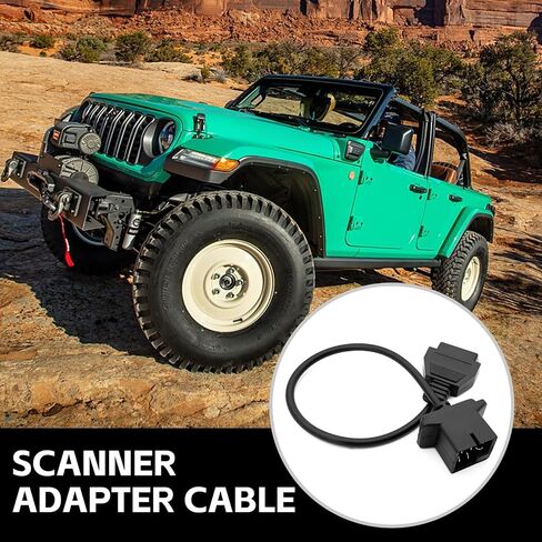 Adapter Fit for OBD1 to OBD2 6pin to 16pin Diagnostic Scanner Convertor Adapter Vehicle 6 Pin Connector Compatible with Je-ep, Chrysler, Dodge in Saudi Arabia
