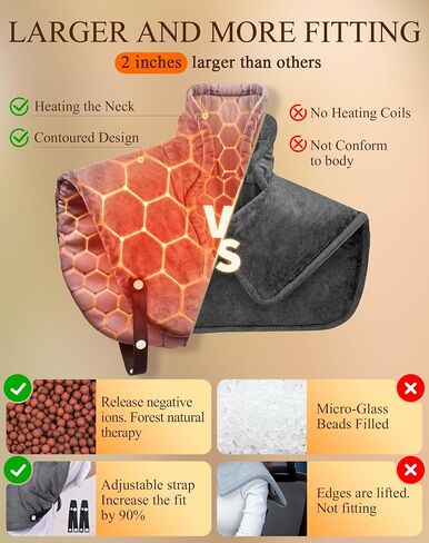 30s Fast Hot Heating Pad for Neck Shoulders and Back, Far Infrared Heating Pad, 6X Deeper Pain Relief, Max 160℉, 8 Temp Settings, 4H Auto Off, Memory Function, 24"X20", Daily Care Gift for Family in Saudi Arabia