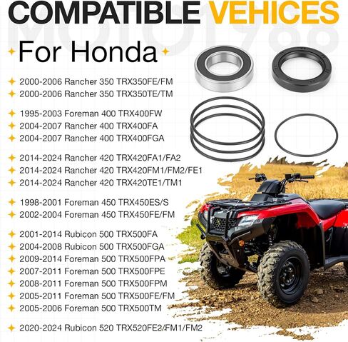 محور محور خلفي تحمل عجلات العجلة المحمل لـ Honda Rancher 350 Foreman 400 Rancher 420 Foreman 450 Foreman 500 Rubicon 500 Rubicon 520 91255-HA0-681 in Saudi Arabia