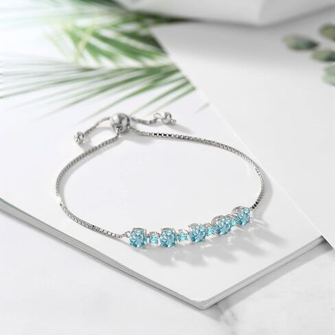 سوار تنس من الفضة عيار 3.82 من Gem Stone King 3.82 Cttw London Blue Topaz وSwiss Blue Topaz 925 فضي للنساء | سوار بولو | مستديرة 5 ملم و 2.5 ملم | قابل للتعديل بالكامل حتى 9 بوصة | سهل الارتداء والخلع in Saudi Arabia