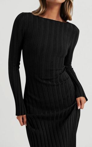 PRETTYGARDEN Womens Sweater Dress Fall 2025 Casual Crewneck Long Sleeve Pullover Ribbed Knit Bodycon Maxi Sweater Dresses in Kuwait