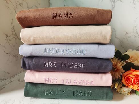 Custom Embroidered Sweatshirts and Hoodie Design Your Own, Personalized Sweatshirts Hoodie For Everyone, Add Text On Sleeve, Add Your Own Custom Text, Gifts Mothers Day, Christmas Multicolor in Saudi Arabia