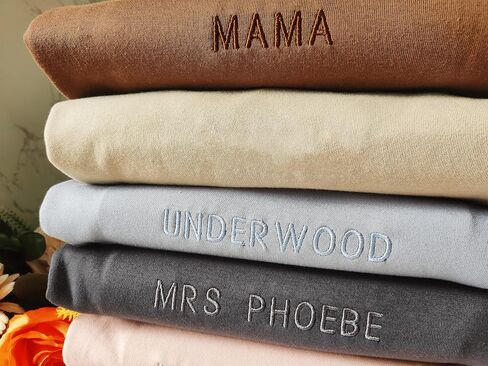 Custom Embroidered Sweatshirts and Hoodie Design Your Own, Personalized Sweatshirts Hoodie For Everyone, Add Text On Sleeve, Add Your Own Custom Text, Gifts Mothers Day, Christmas Multicolor in Saudi Arabia