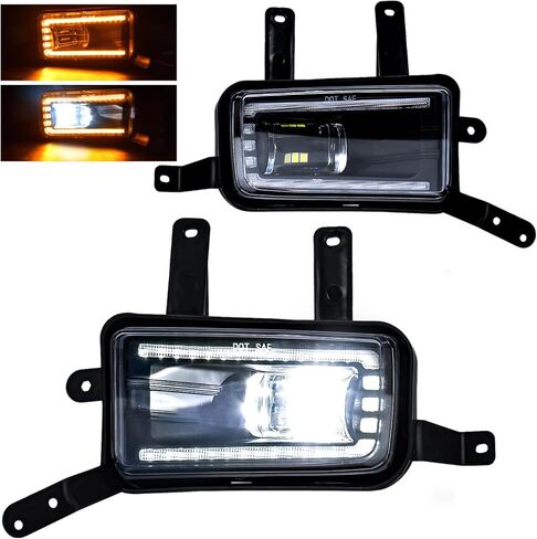 مجموعة مصابيح الضباب LED مناسبة لسيارة Chevy Tahoe 2015-2020، Suburban 2015-2020، Suburban 3500HD 2016-2019، GMC Yukon & Yukon XL 2015-2020، مجموعة مصابيح الضباب للقيادة الأمامية، معتمدة من DOT - زوج واحد in Kuwait
