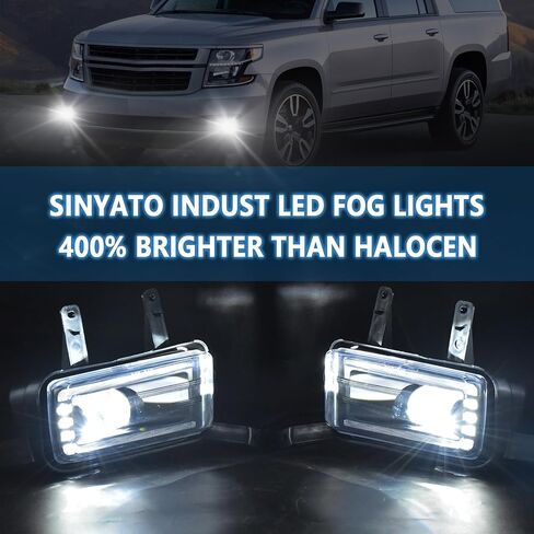مجموعة مصابيح الضباب LED مناسبة لسيارة Chevy Tahoe 2015-2020، Suburban 2015-2020، Suburban 3500HD 2016-2019، GMC Yukon & Yukon XL 2015-2020، مجموعة مصابيح الضباب للقيادة الأمامية، معتمدة من DOT - زوج واحد in Kuwait