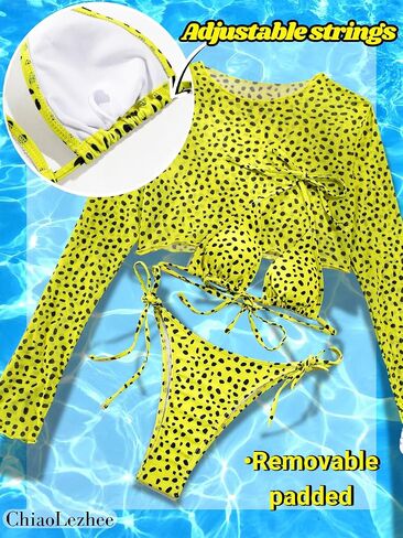 Tan Through Mini Bikini, 3 Piece Sheer Top, Size Runs Small in Saudi Arabia