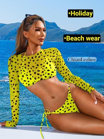 Tan Through Mini Bikini, 3 Piece Sheer Top, Size Runs Small in Saudi Arabia