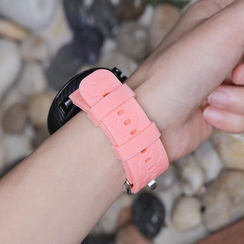 ECSEM Bands Compatible with Lintelek ID205S ID205U and Veryfitpro ID205L SW020 SW025 Watch Band Silicone Replacement Adjustable Wristband Smartwatch Accessory for Fitness Tracker ID205L in Saudi Arabia