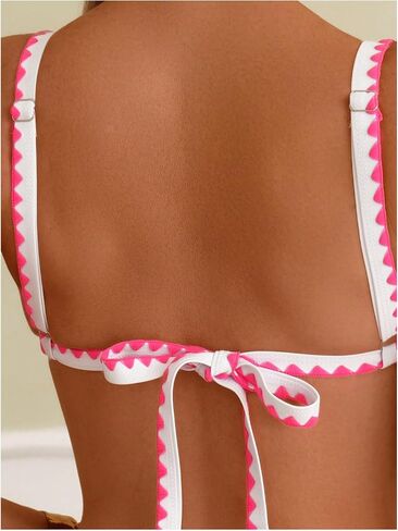 Women's 2 Piece Floral Swimsuits Tie Backless Wireless Bikini Top with Hipster Beachwear in Saudi Arabia