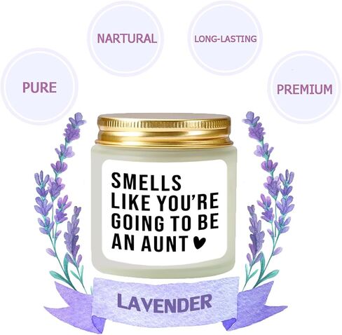 Pregnancy Announcement for Aunt - Promoted to Aunt Gifts - New Aunt Gifts for Sister Friends - Sister Promoted to Auntie - Soy Candle Lavender 4oz in Saudi Arabia