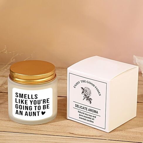 Pregnancy Announcement for Aunt - Promoted to Aunt Gifts - New Aunt Gifts for Sister Friends - Sister Promoted to Auntie - Soy Candle Lavender 4oz in Saudi Arabia