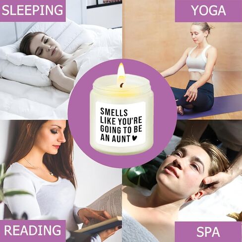 Pregnancy Announcement for Aunt - Promoted to Aunt Gifts - New Aunt Gifts for Sister Friends - Sister Promoted to Auntie - Soy Candle Lavender 4oz in Saudi Arabia