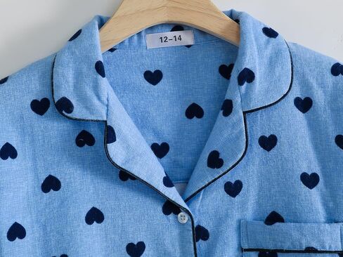Women Pajamas Set Flannel Cotton Long Sleeve Button Down Top Pants Warm Sleepwear S-XL in Saudi Arabia