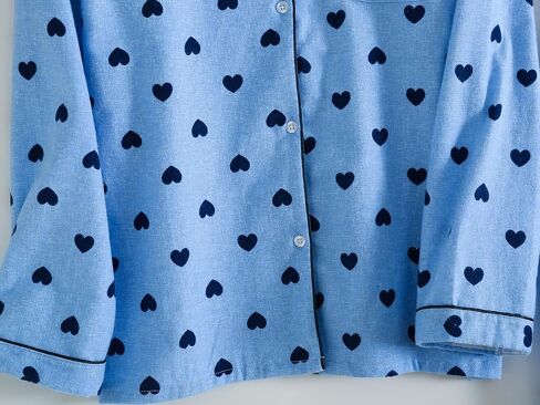 Women Pajamas Set Flannel Cotton Long Sleeve Button Down Top Pants Warm Sleepwear S-XL in Saudi Arabia