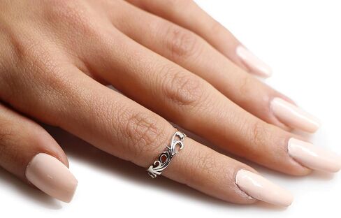 Clostoutwarehouse 925 Sterling Silver Flame Fligree Ring (يأتي بالألوان) in Kuwait
