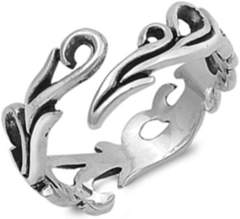 Clostoutwarehouse 925 Sterling Silver Flame Fligree Ring (يأتي بالألوان) in Kuwait