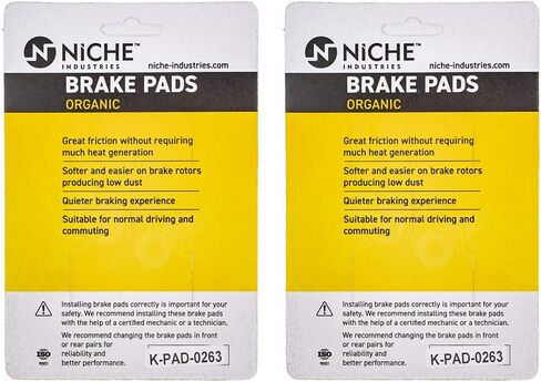 NICHE Brake Pad Set for Kawasaki Vulcan 800 900 Suzuki 43082-1264 59102-33880 Front/Rear Organic Alloy Steel 2 Pack in Saudi Arabia