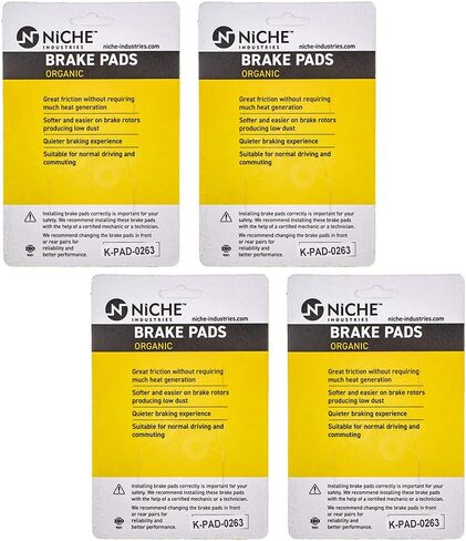 NICHE Brake Pad Set for Kawasaki Vulcan 800 900 Suzuki 43082-1264 59102-33880 Front/Rear Organic Alloy Steel 2 Pack in Saudi Arabia