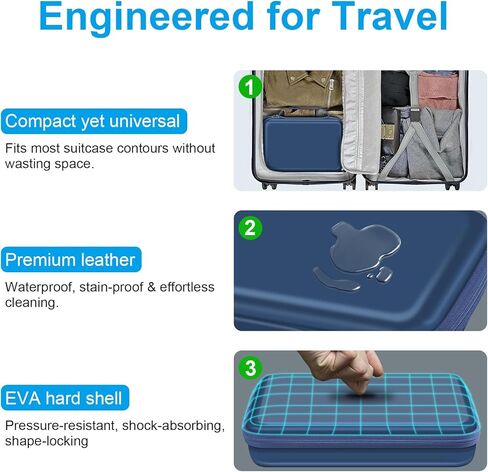 FINTIE Travel Sunglasses Organizer Case with 8-Slot Adjustable Compartments, Hard EVA Eyeglasses Storage Bag for Men Women (Vintage Black) in Kuwait