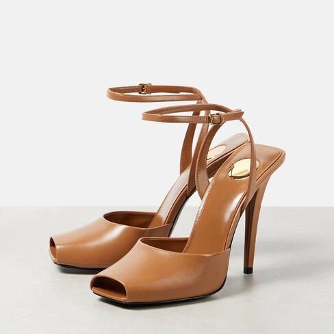 Arqa Stiletto High Heel Sandals للنساء مغطاة بحزام الكاحل القابل للتعديل in Kuwait