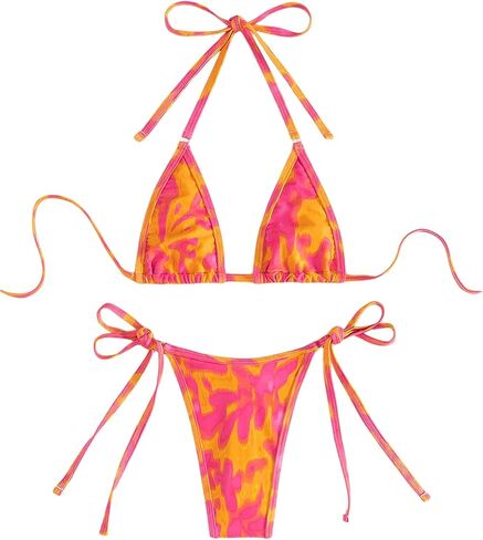 Verdusa Women's 2 Piece Tie Dye Micro Bikini Sets Sexy Mini Bathing Suit Swimsuit Triangle in Saudi Arabia