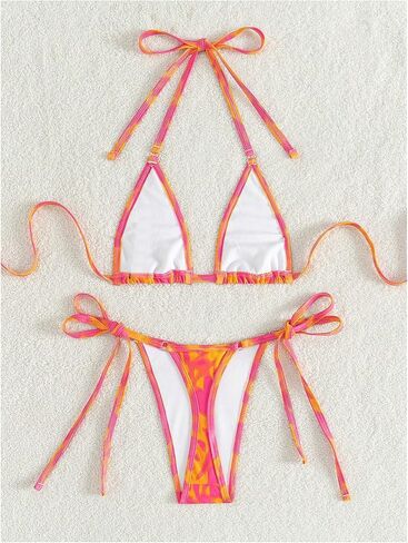 Verdusa Women's 2 Piece Tie Dye Micro Bikini Sets Sexy Mini Bathing Suit Swimsuit Triangle in Saudi Arabia