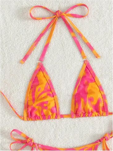 Verdusa Women's 2 Piece Tie Dye Micro Bikini Sets Sexy Mini Bathing Suit Swimsuit Triangle in Saudi Arabia